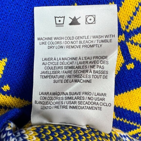 Golden State Warriors Ugly Xmas Sweater  Knit Plaid Retro Big Logo XL - Picture 7 of 11